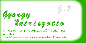 gyorgy matriszotto business card